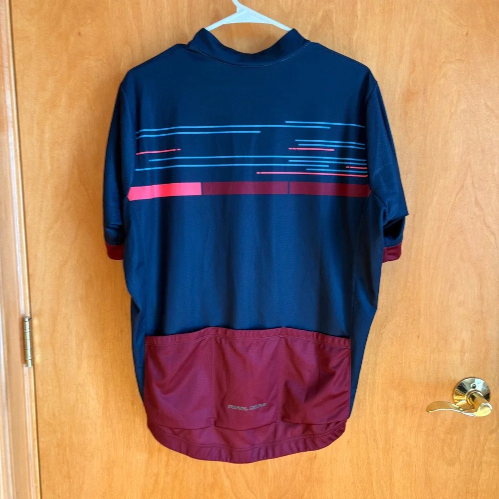 Pearl Izumi Mens Cycling Jersey Short Sleeve Navy Red Blue XL - Picture 2 of 8